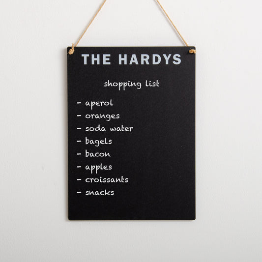 Personalised hanging chalkboard