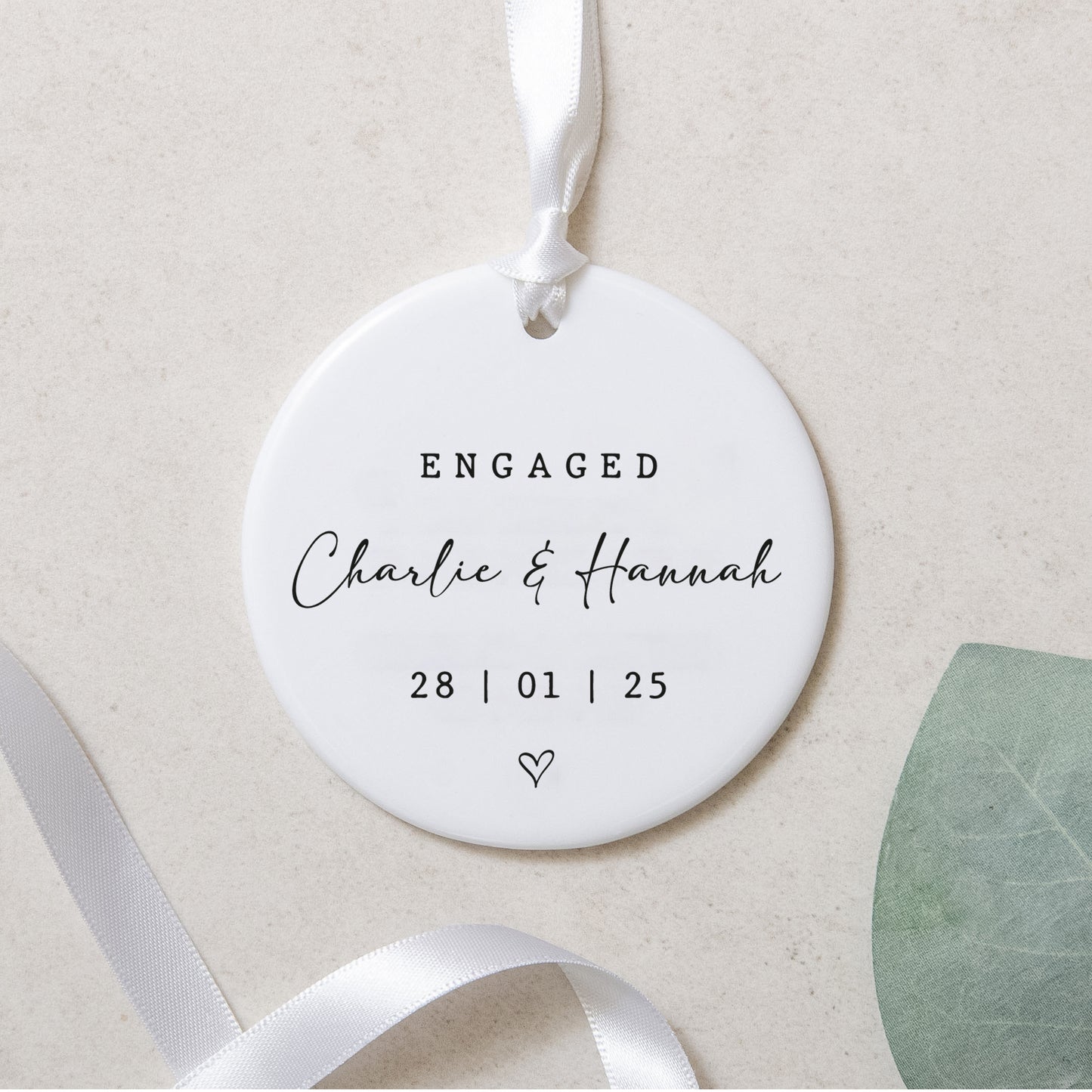 NEW! Personalised engaged keepsake ornament