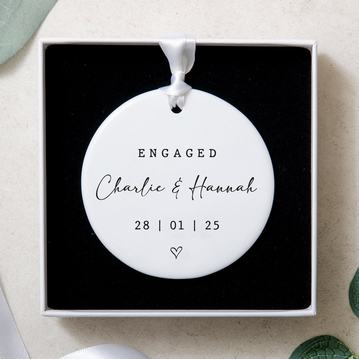 NEW! Personalised engaged keepsake ornament