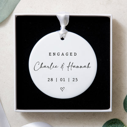 NEW! Personalised engaged keepsake ornament