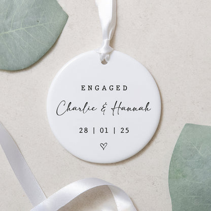 NEW! Personalised engaged keepsake ornament