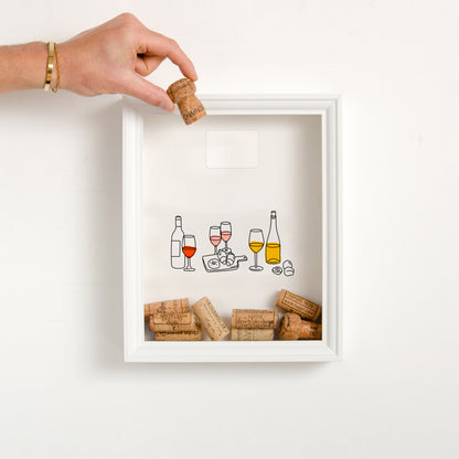 Wine bottles cork frame