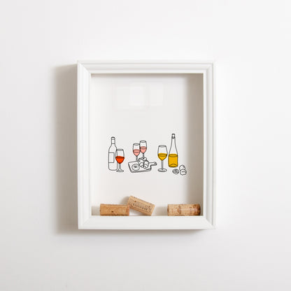 Wine bottles cork frame