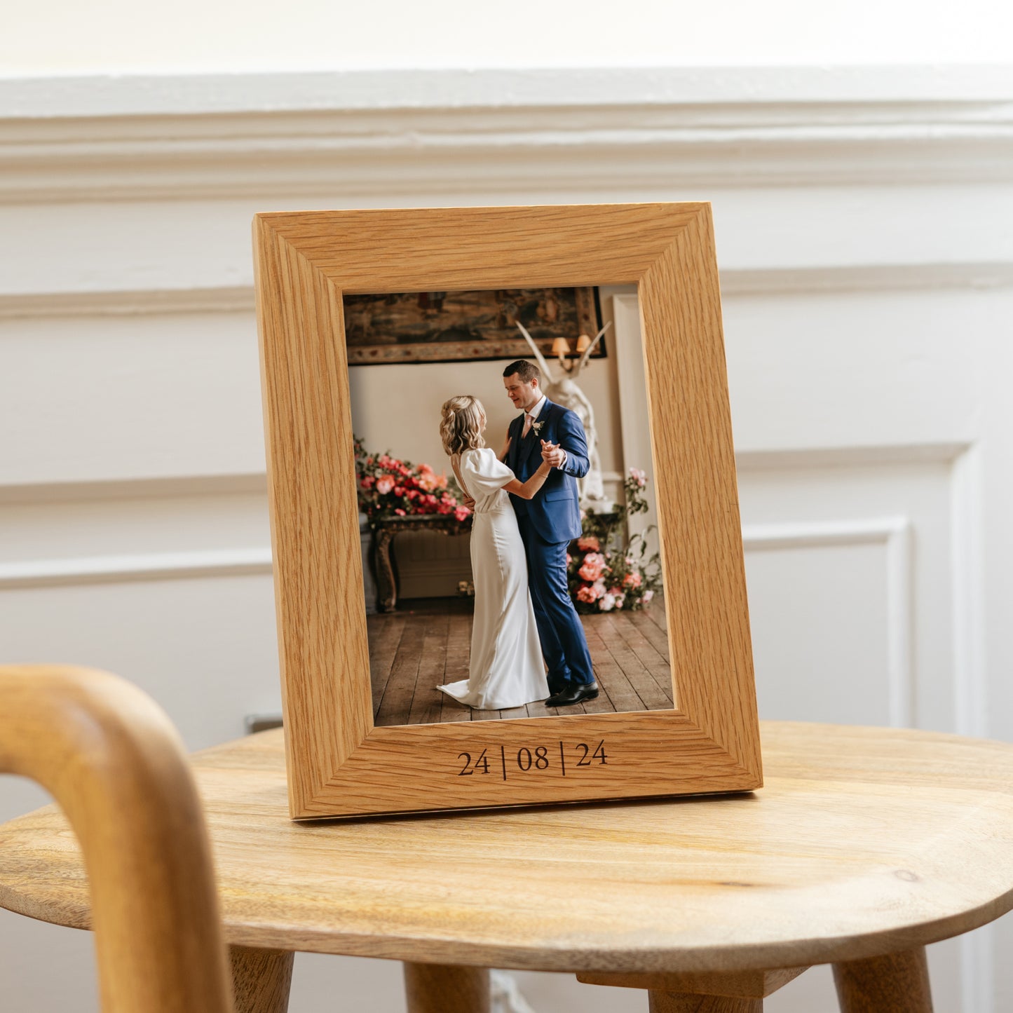 Personalised oak photo frame