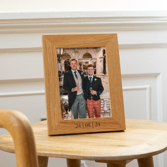 Personalised oak photo frame