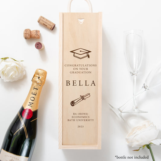 Personalised graduation bottle box