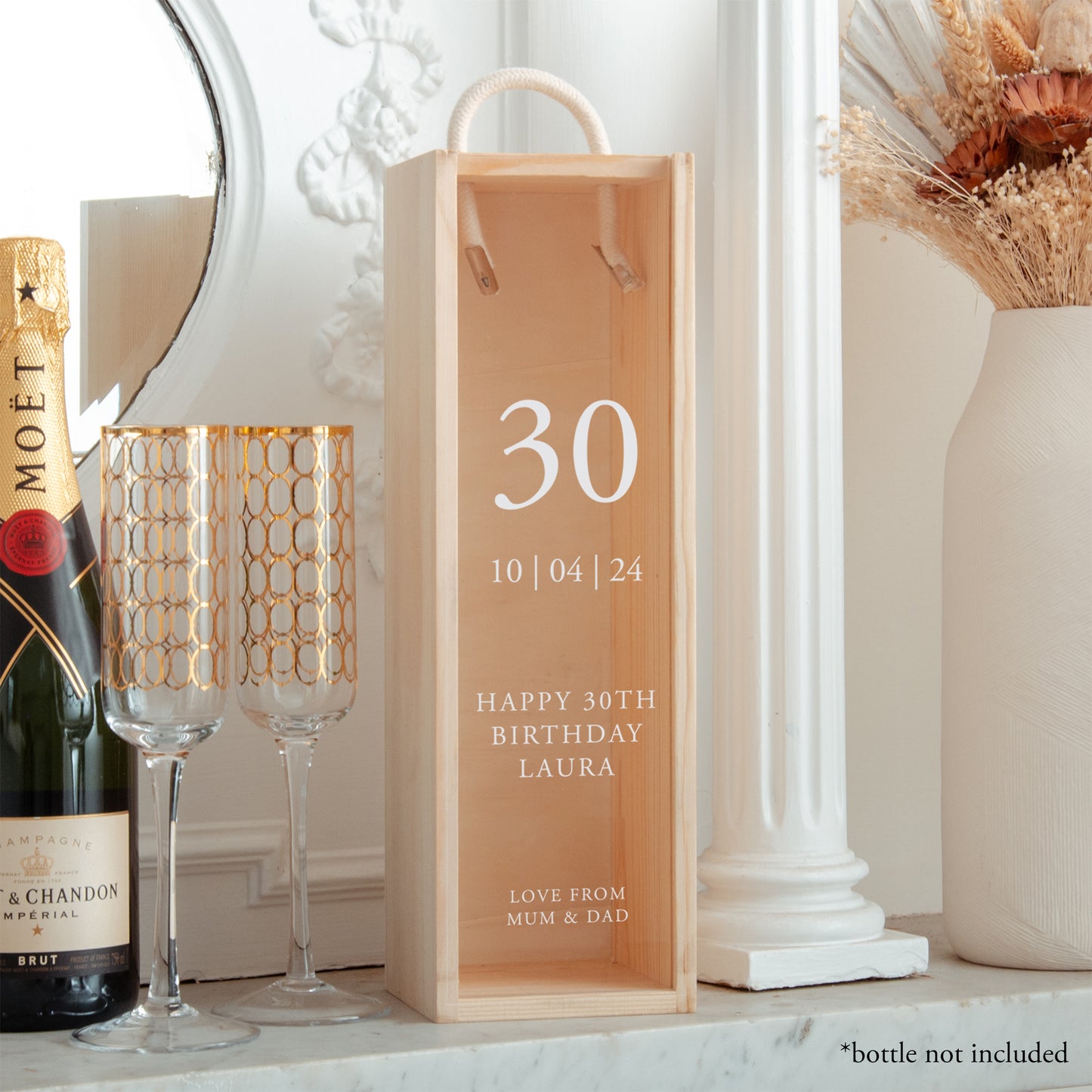 Personalised birthday bottle box