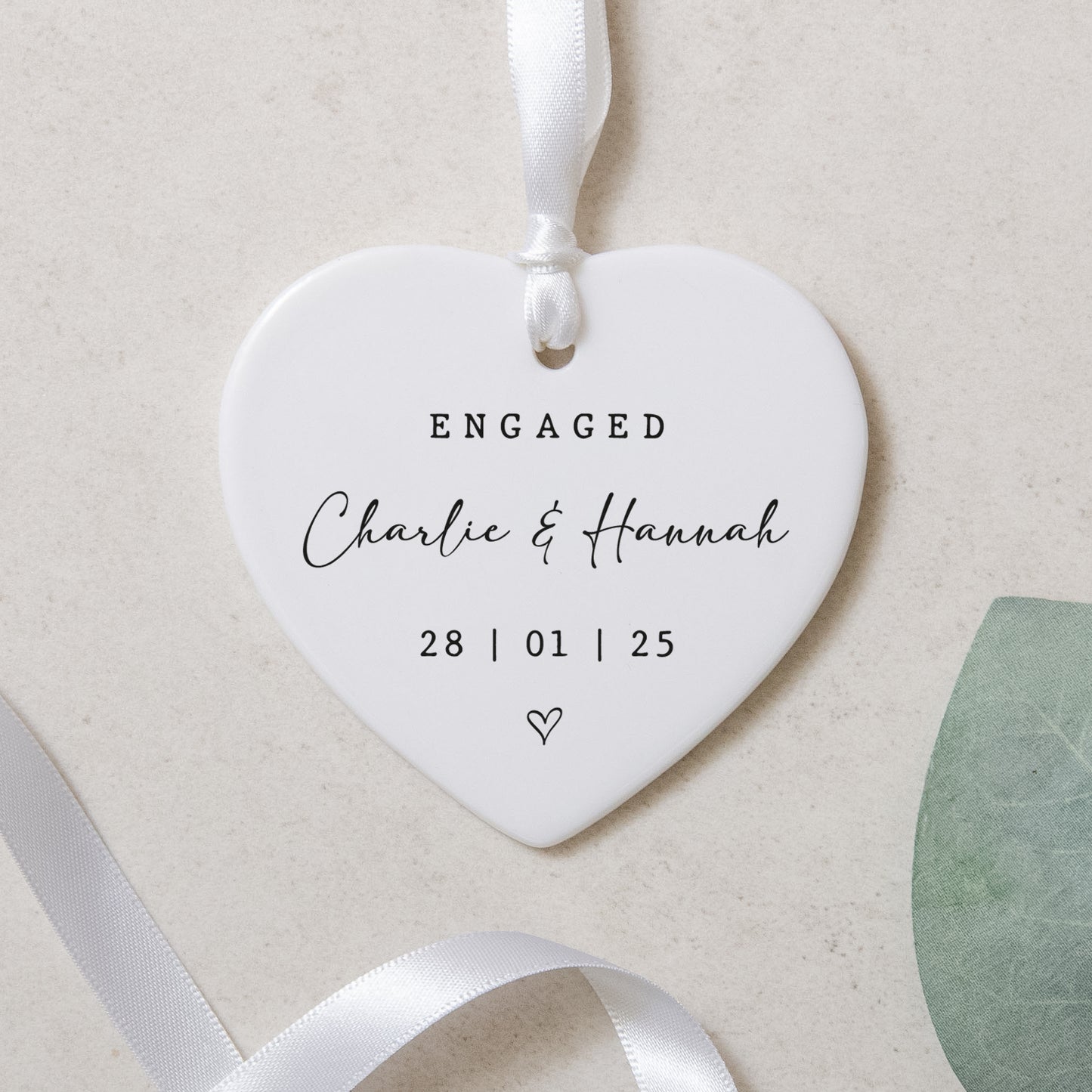 NEW! Personalised engaged heart ornament