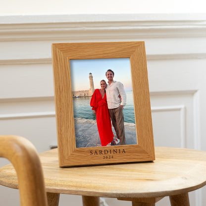 Personalised oak photo frame