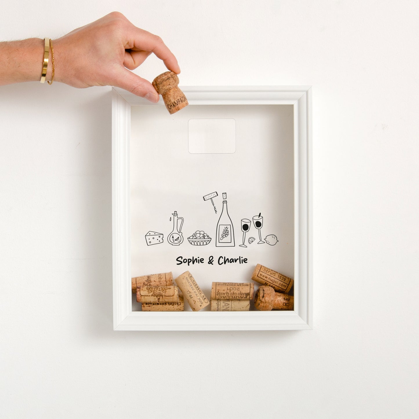 Mediterranean wine cork collector frame