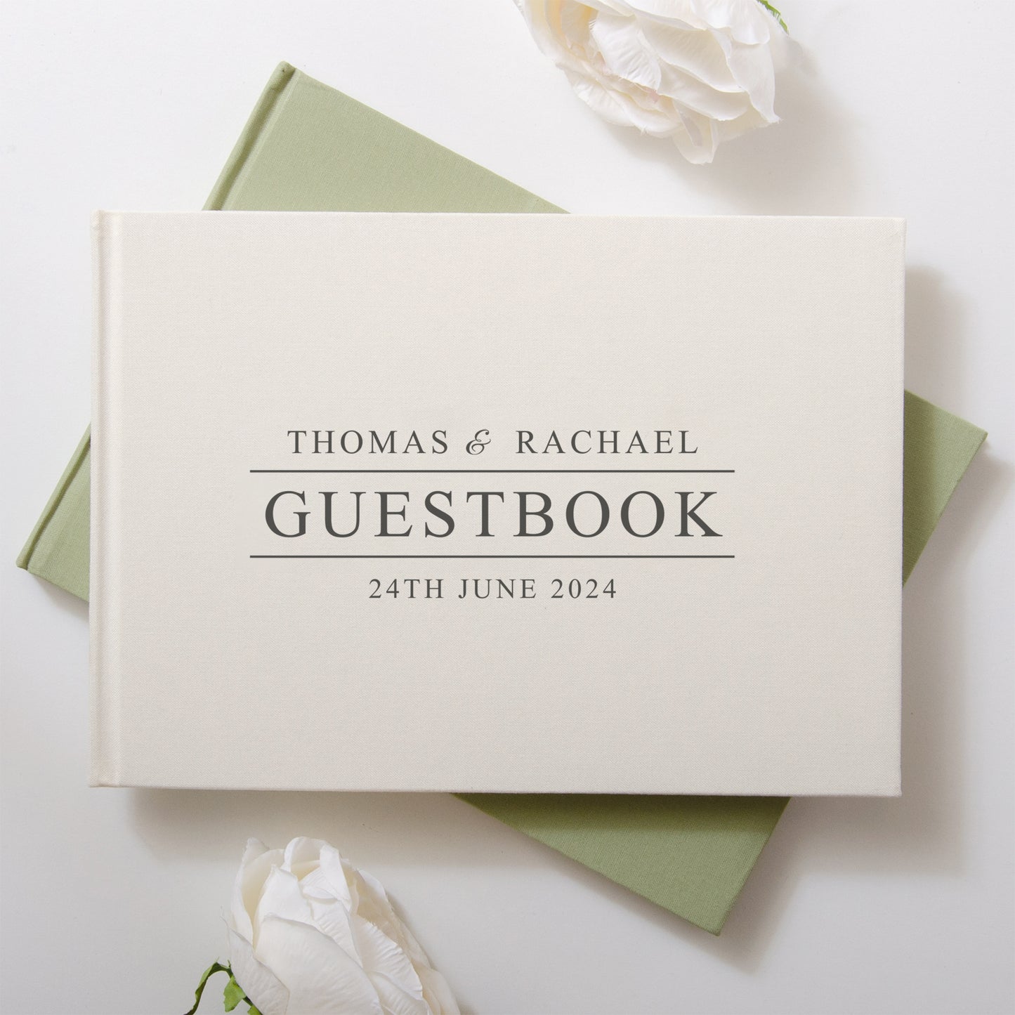 Personalised linen guest book