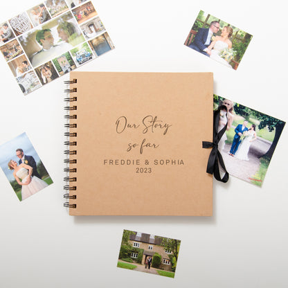 Our story so far' wedding scrapbook