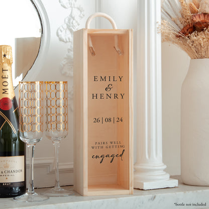 Personalised couple bottle box - pairs well with...