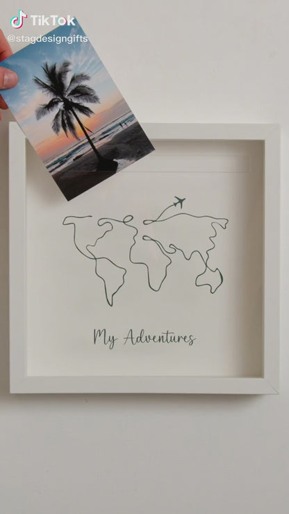 Adventure travel memory box frame