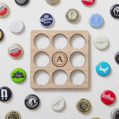 Personalised initial beer cap coaster