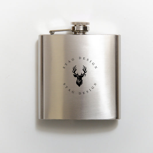 Personalised stainless steel hip flask corporate