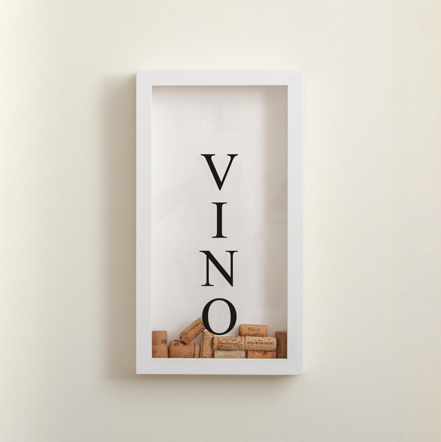 Vertical white cork frame