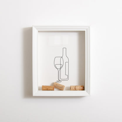 Wine bottle cork frame