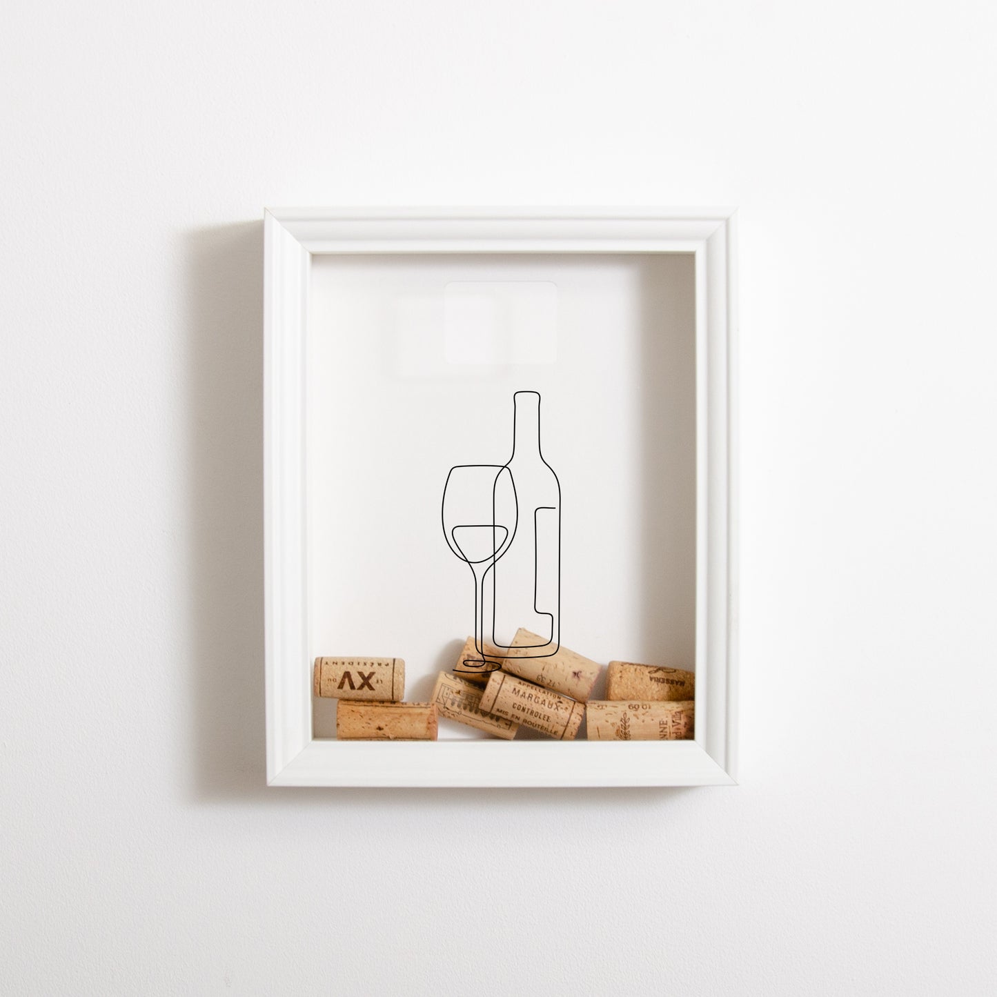 Wine bottle cork frame