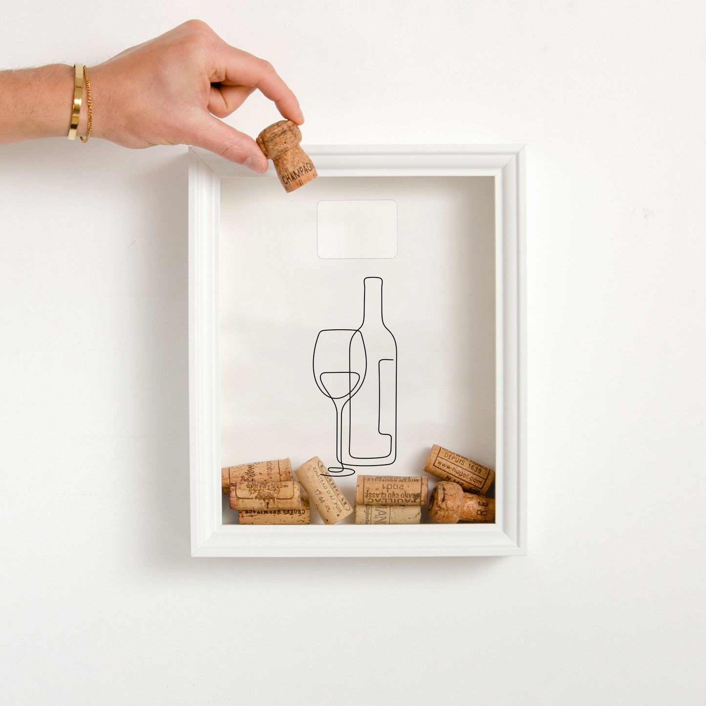 Wine bottle cork frame