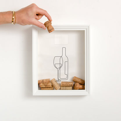 Wine bottle cork frame