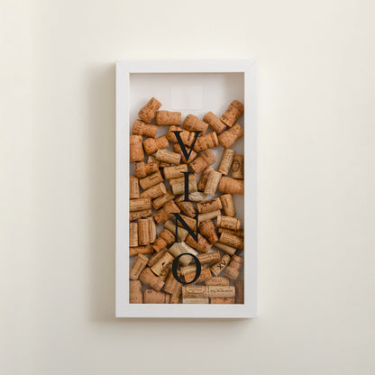 Vertical white cork frame