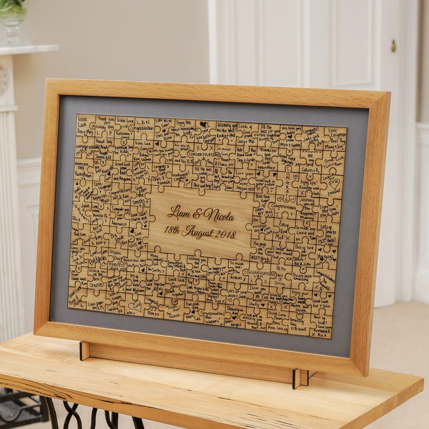 Jigsaw guest book frame for weddings - Stag Design