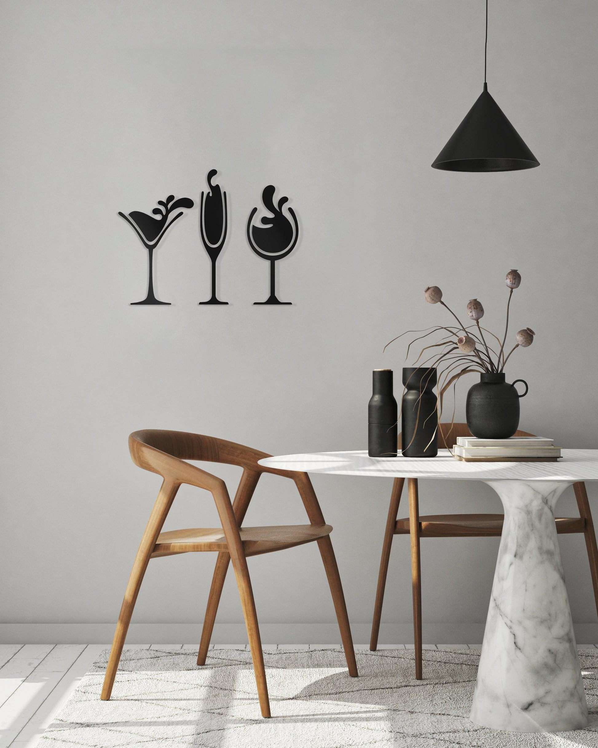 Cocktail Glasses Wall Art - Stag Design