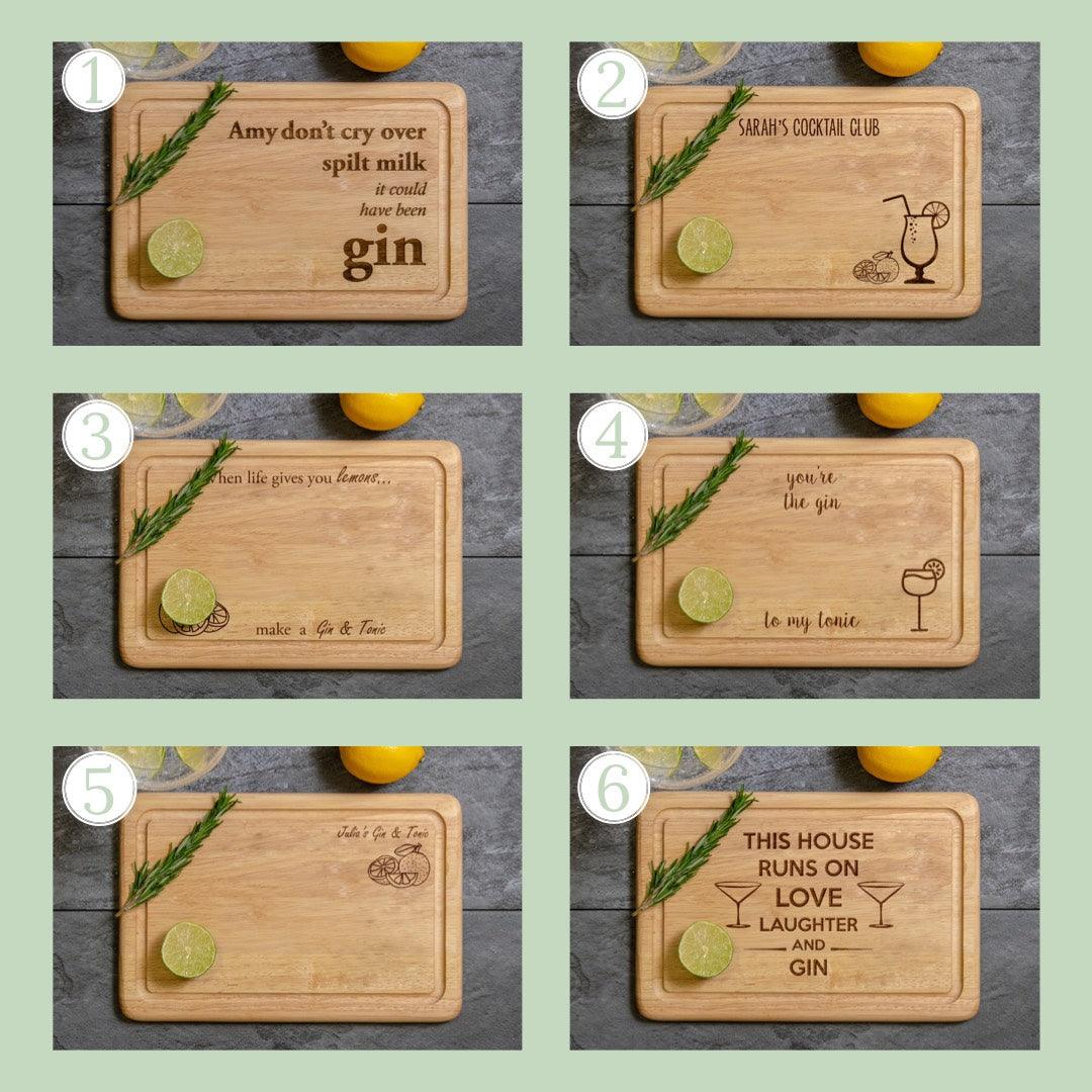 Gin Chopping Board - Stag Design