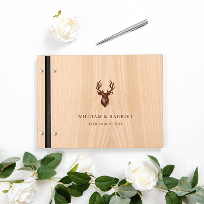 Personalised stag logo guest book - Stag Design