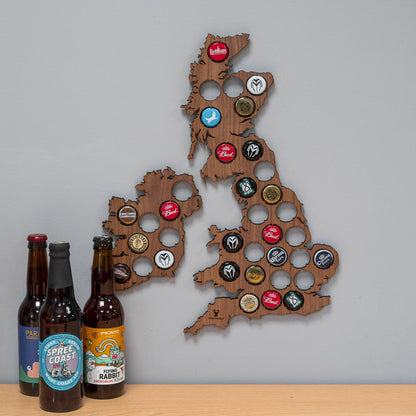 Beer Cap UK and Ireland Map - Stag Design