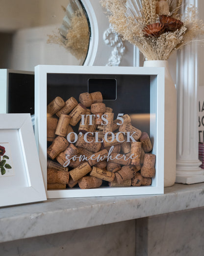 'It's 5 o'clock somewhere' cork saver frame