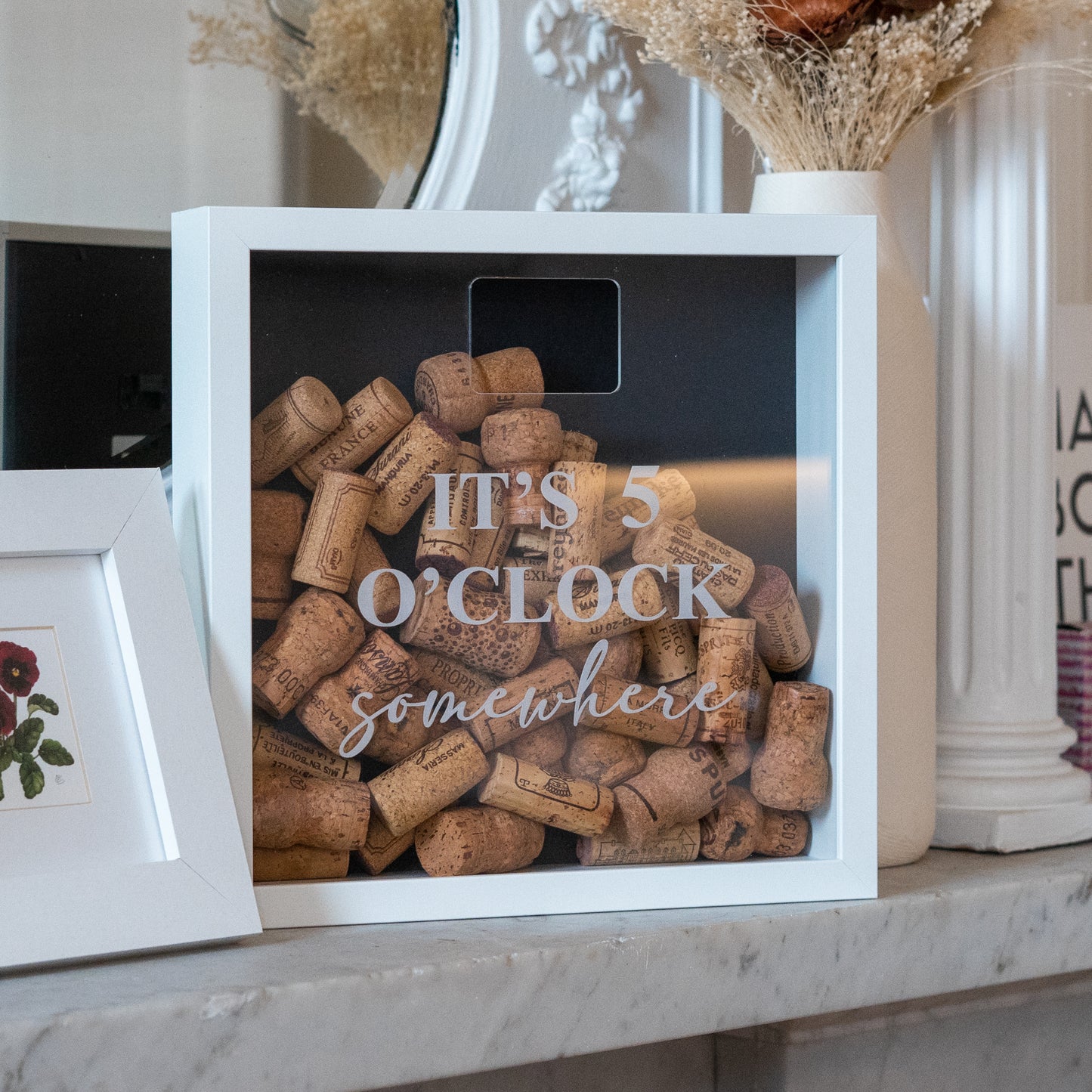 'It's 5 o'clock somewhere' cork saver frame