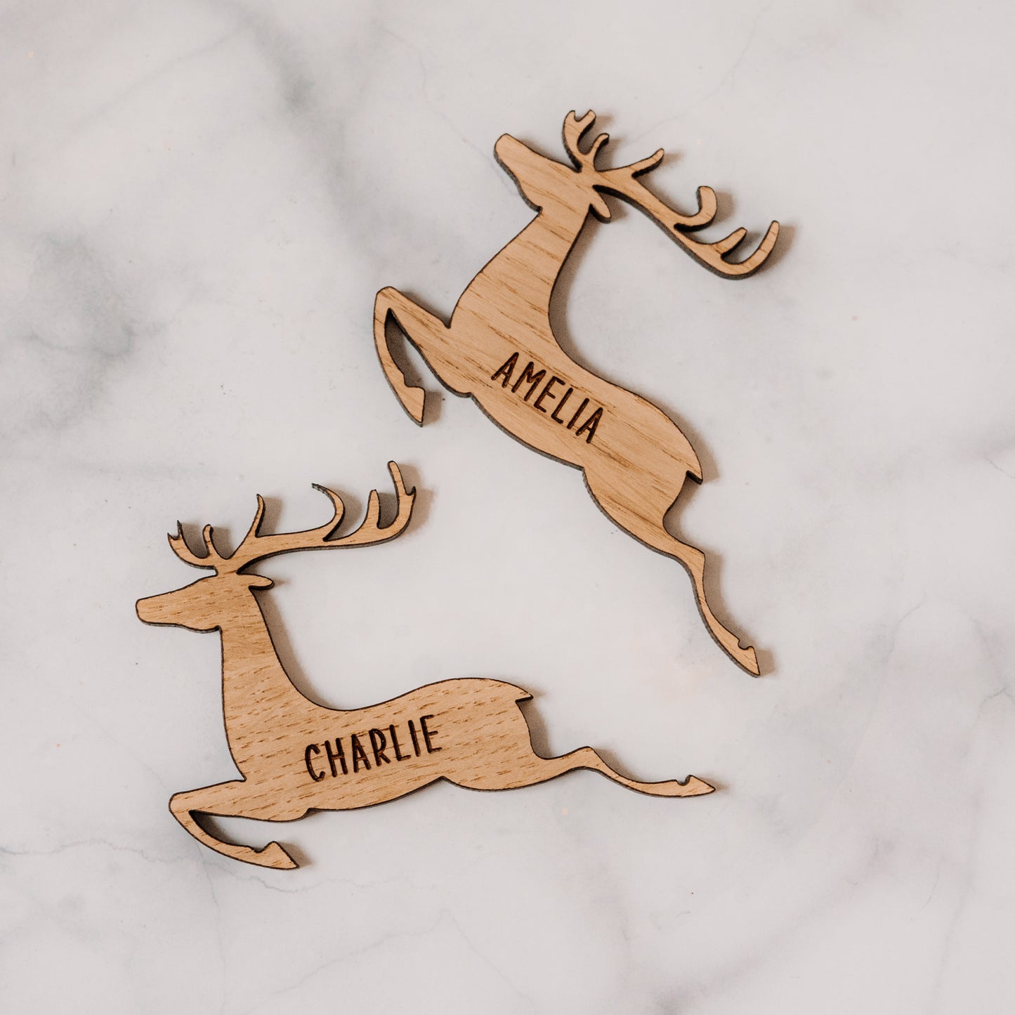 Christmas reindeer glass place names