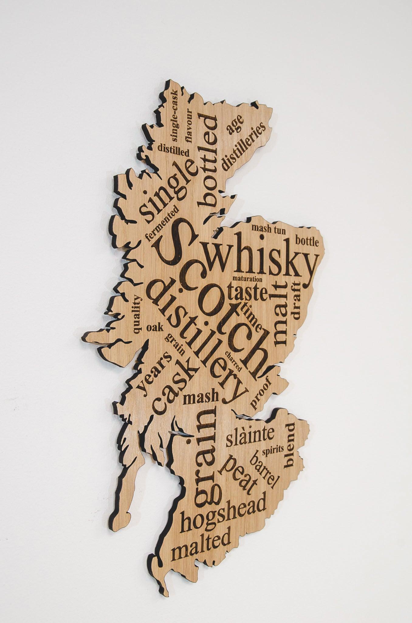 Scotland whisky word map - Stag Design