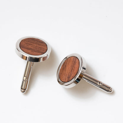 Whisky wood, wine barrel, walnut or leather cufflinks - Stag Design