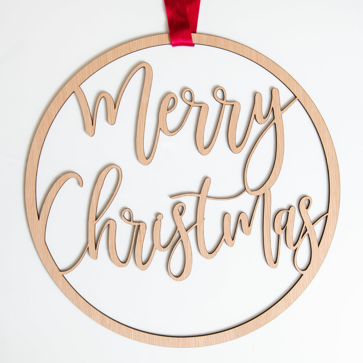 Merry Christmas wooden hoop sign - Stag Design