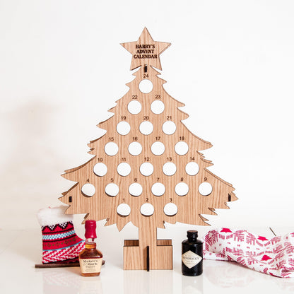 Personalised oak Advent calendar for miniatures - Stag Design