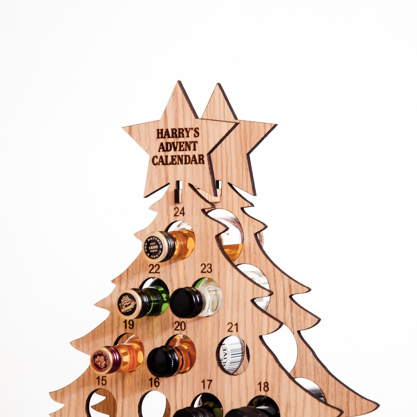 Personalised oak Advent calendar for miniatures - Stag Design