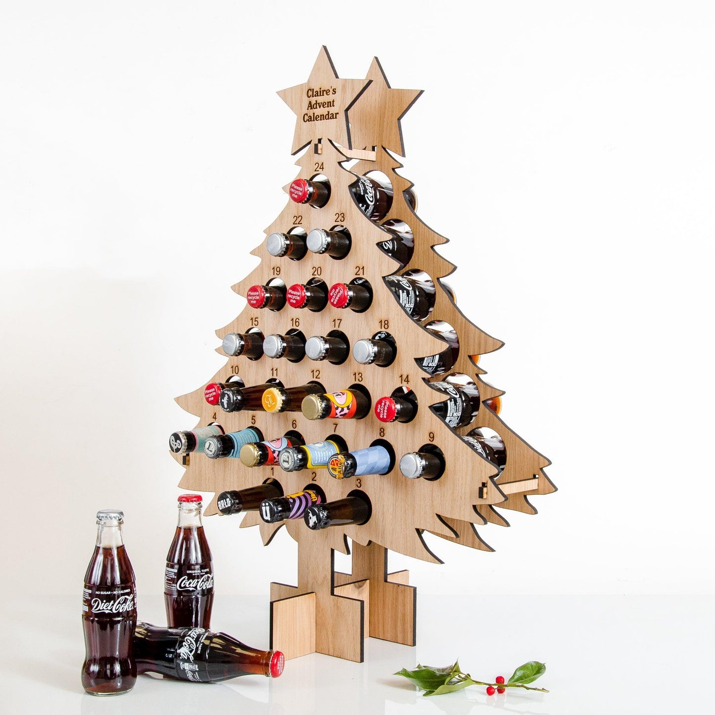 Personalised oak Advent calendar for drinks - Stag Design