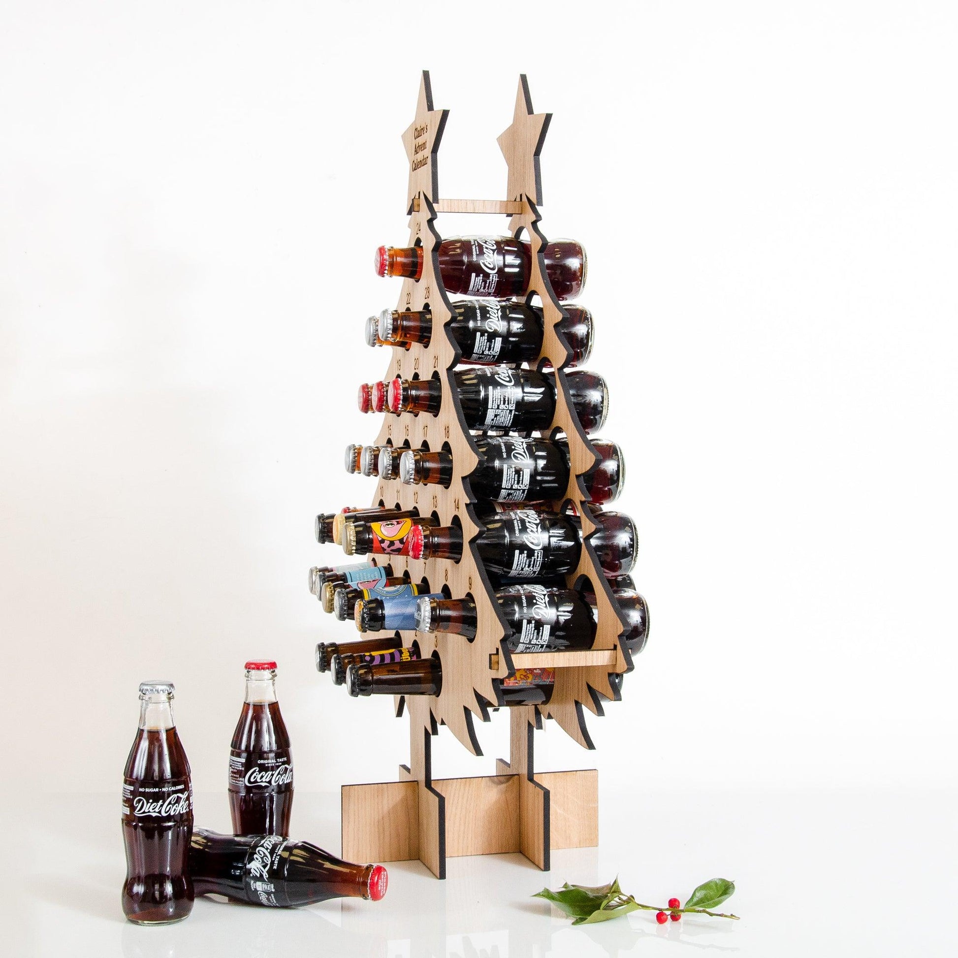 Personalised oak Advent calendar for drinks - Stag Design