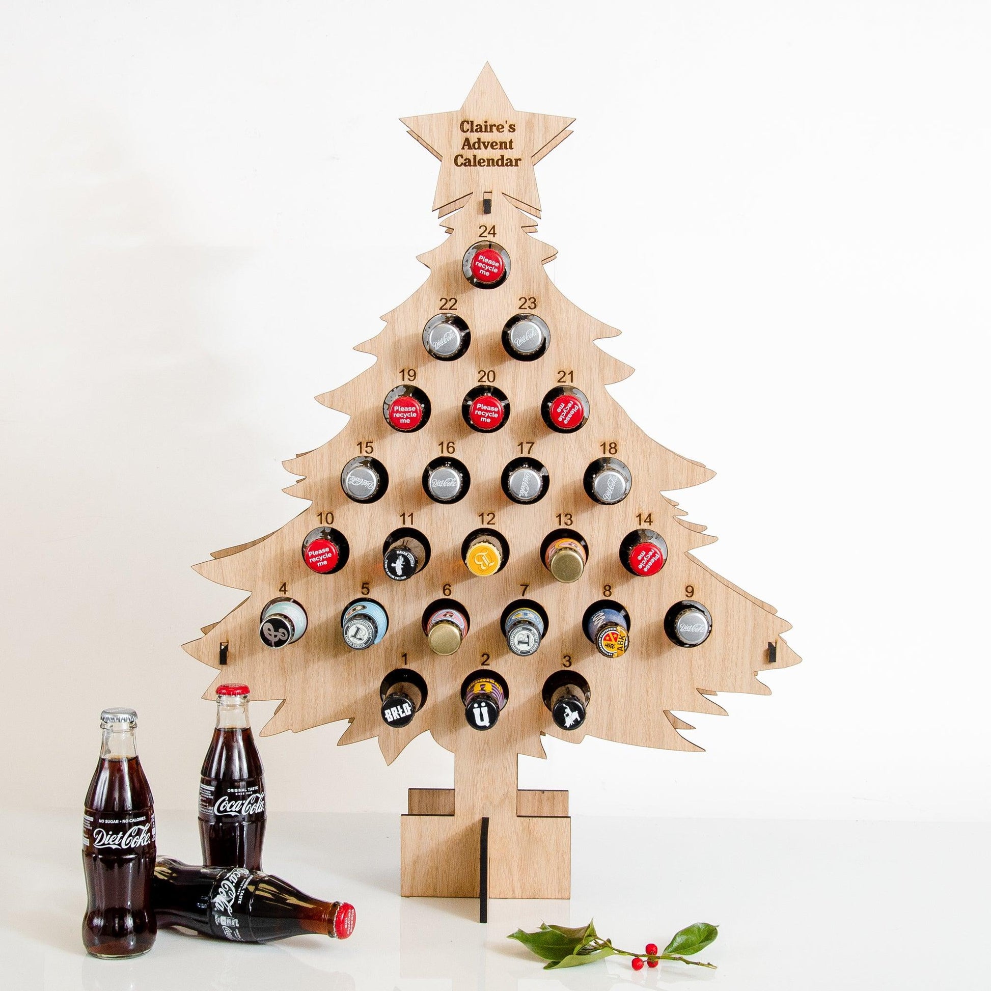 Personalised oak Advent calendar for drinks - Stag Design