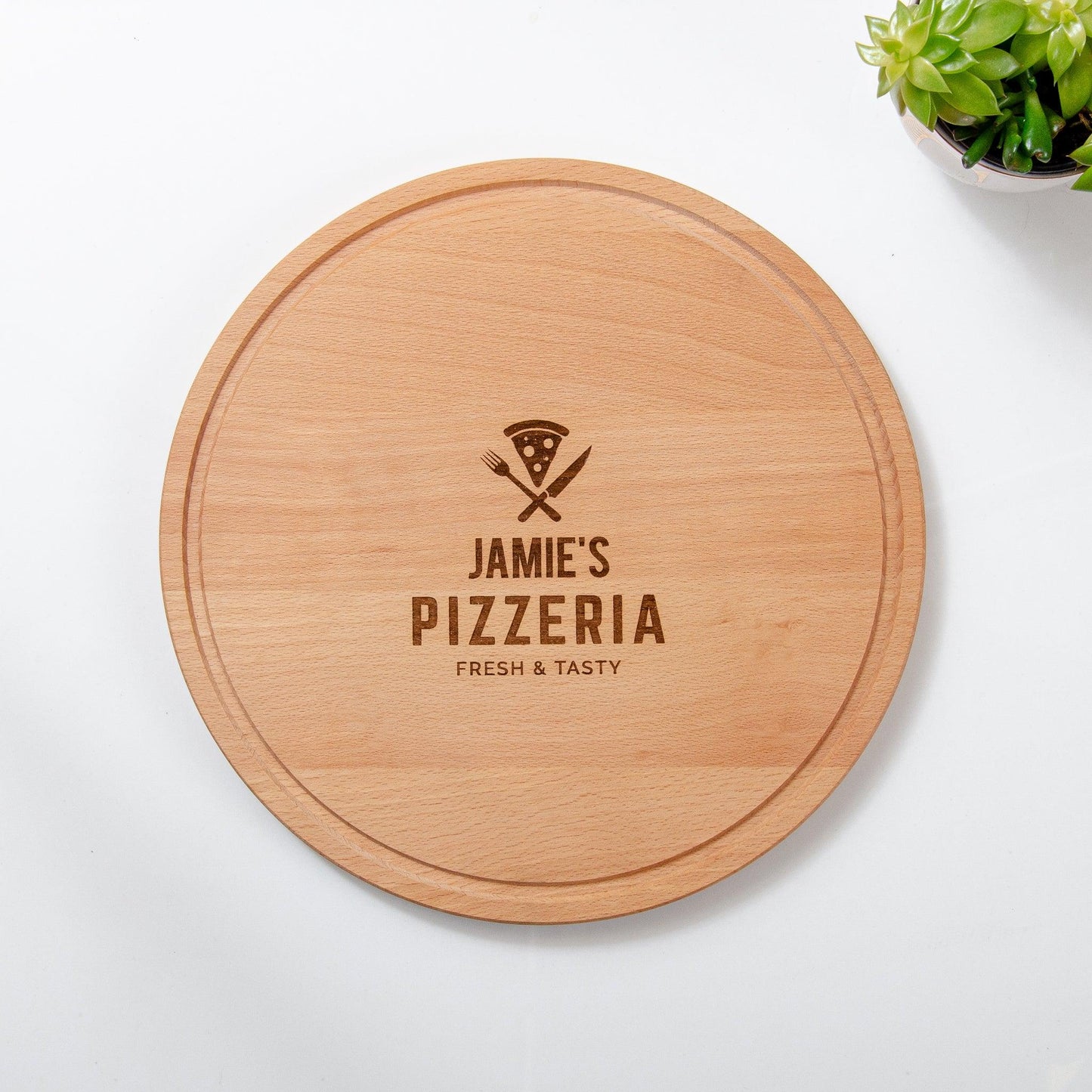 Personalised Pizza Serving Board - Stag Design