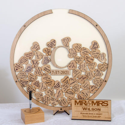 Alternative wedding initial circle dropbox guest book - Stag Design