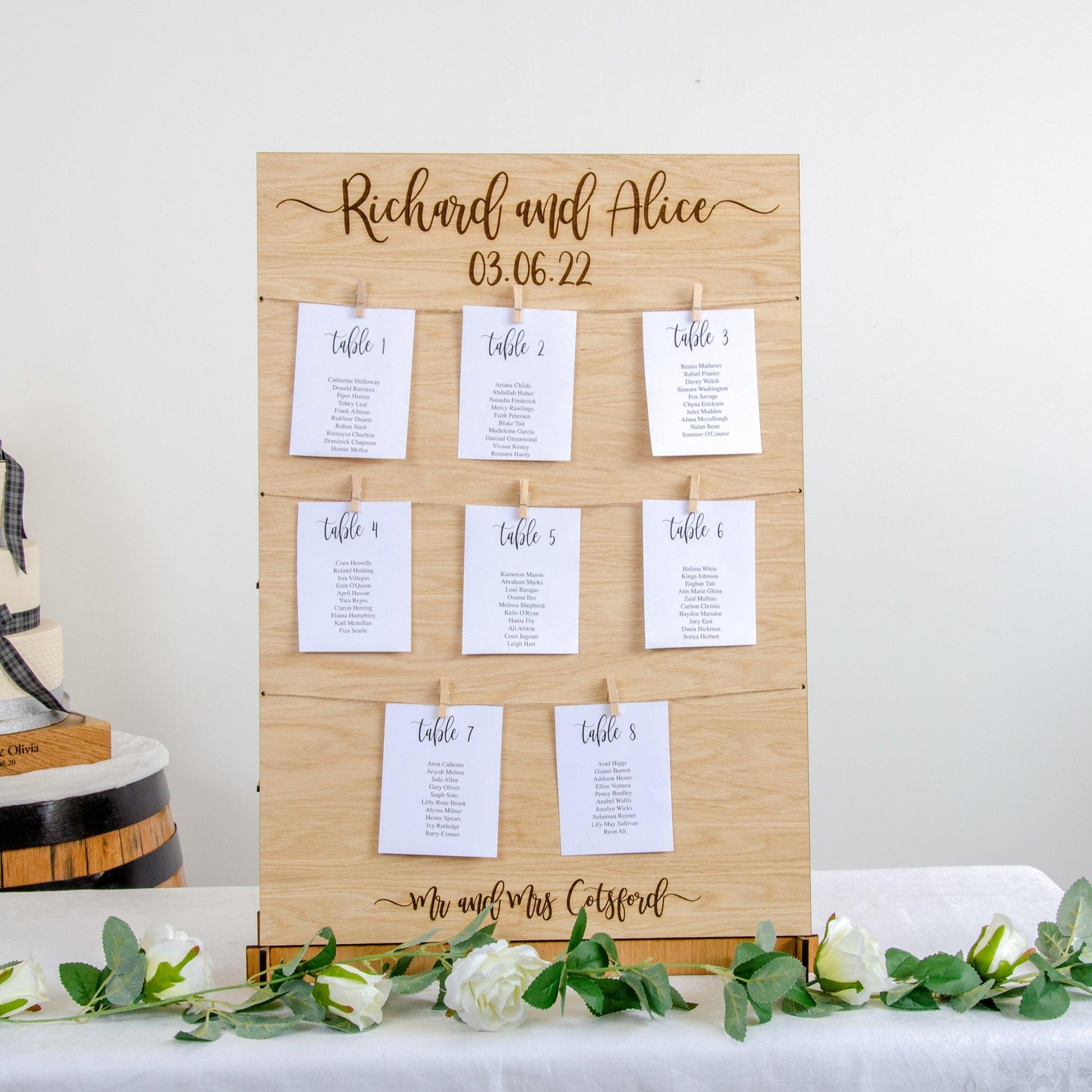 Wooden table plan board - Stag Design