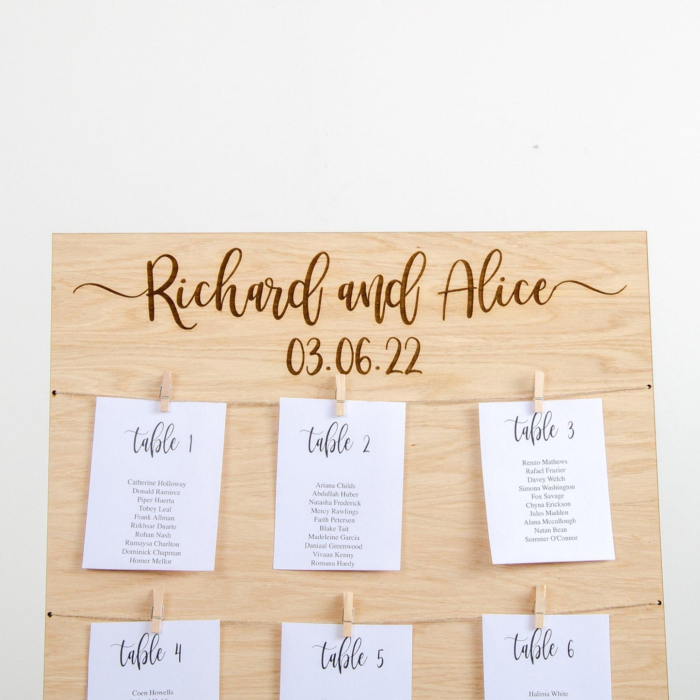 Wooden table plan board - Stag Design