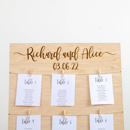 Wooden table plan board - Stag Design