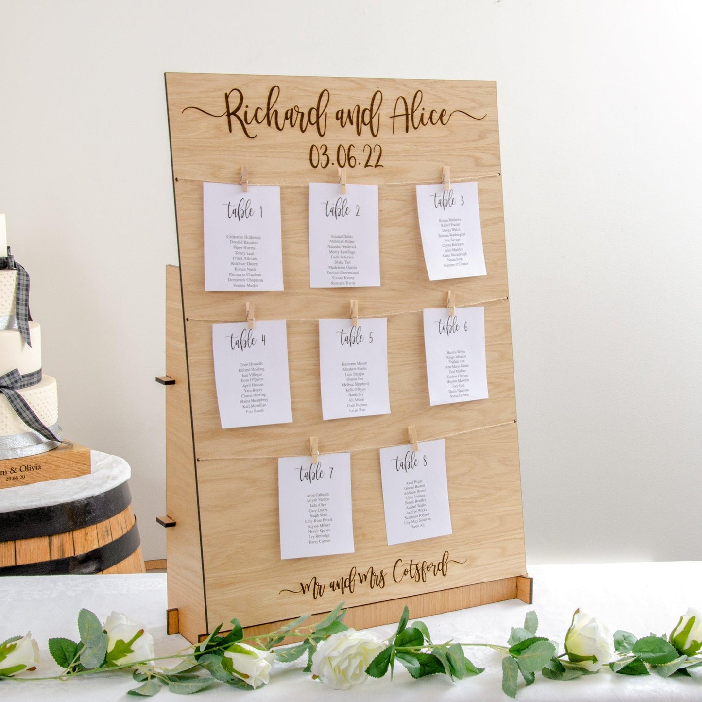 Wooden table plan board - Stag Design