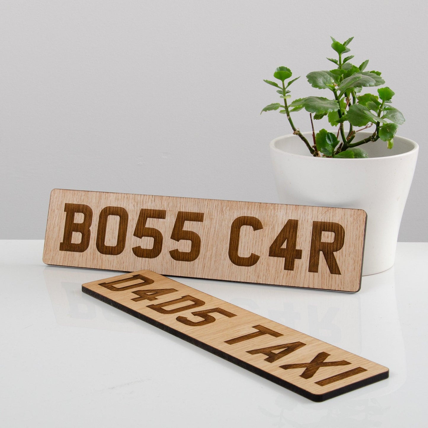 Personalised wooden car number plates - Stag Design