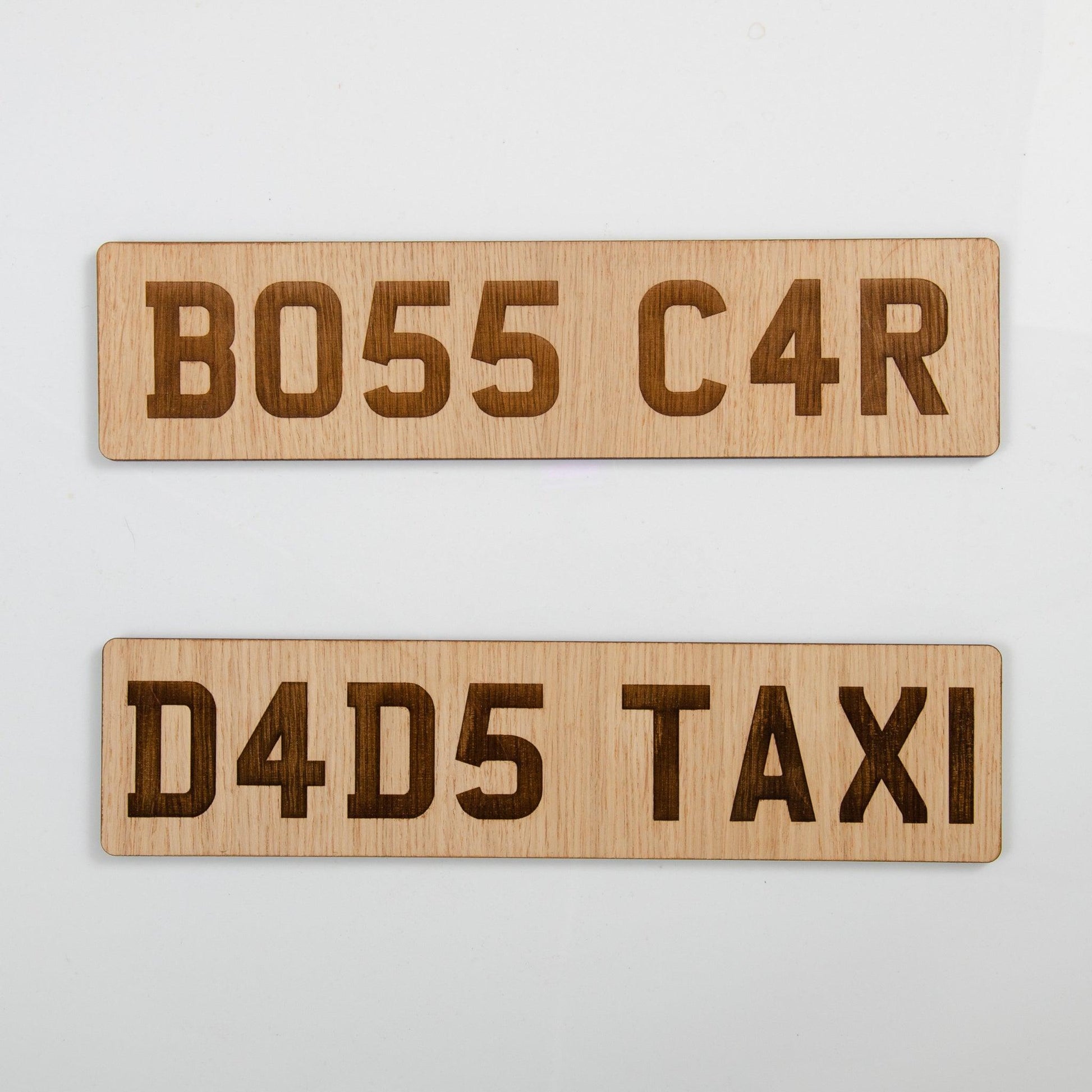 Personalised wooden car number plates - Stag Design